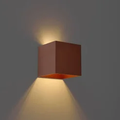 QAZQA Außenwandleuchte Rostbraun inkl. LED 2-flammig IP65 Solar - Charlene