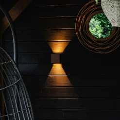 QAZQA Außenwandleuchte rostbraun inkl. LED 2-flammig IP54 - Edwin