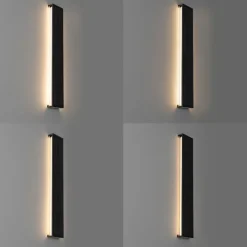 QAZQA Außenwandleuchte schwarz 60 cm inkl. LED 4-stufig dimmbar mit Solar - Serena