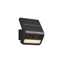 QAZQA Außenwandleuchte schwarz inkl. LED IP54 mit Bewegungssensor Solar - Floody