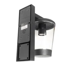 QAZQA Außenwandleuchte schwarz IP44 mit Bewegungssensor - Joren