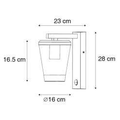 QAZQA Außenwandleuchte schwarz IP44 mit Bewegungssensor - Joren
