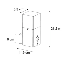 QAZQA Außenwandleuchte schwarz IP44 mit Bewegungsmelder - Dänemark