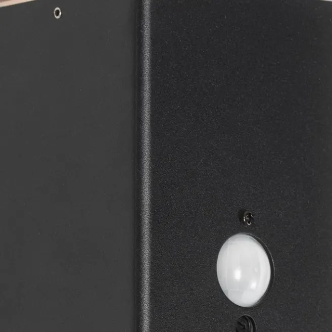 QAZQA Außenwandleuchte schwarz IP44 mit Bewegungsmelder - Dänemark