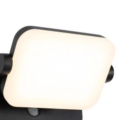 QAZQA Außenwandleuchte schwarz inkl. LED verstellbar mit Bewegungssensor - Kamile