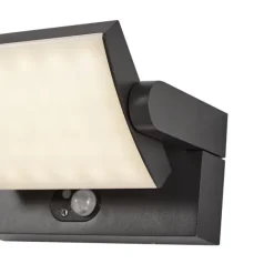 QAZQA Außenwandleuchte schwarz inkl. LED IP54 mit Bewegungssensor Solar - Judge