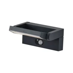 QAZQA Außenwandleuchte schwarz inkl. LED IP54 mit Bewegungssensor Solar - Judge