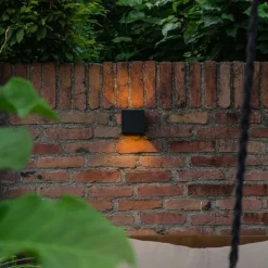 QAZQA Außenwandleuchte schwarz inkl. LED 2-flammig IP54 - Edwin