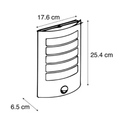 QAZQA Außenwandleuchte schwarz IP44 mit Bewegungssensor - Miro