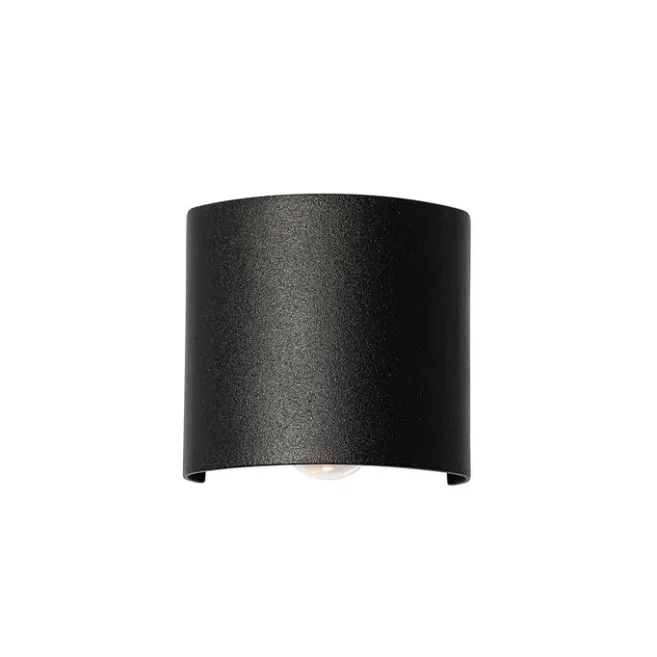 QAZQA Außenwandleuchte schwarz inkl. LED 2-flammig IP54 - Silly