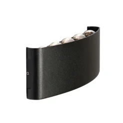 QAZQA Außenwandleuchte schwarz inkl. LED 10-flammig IP54 - Silly