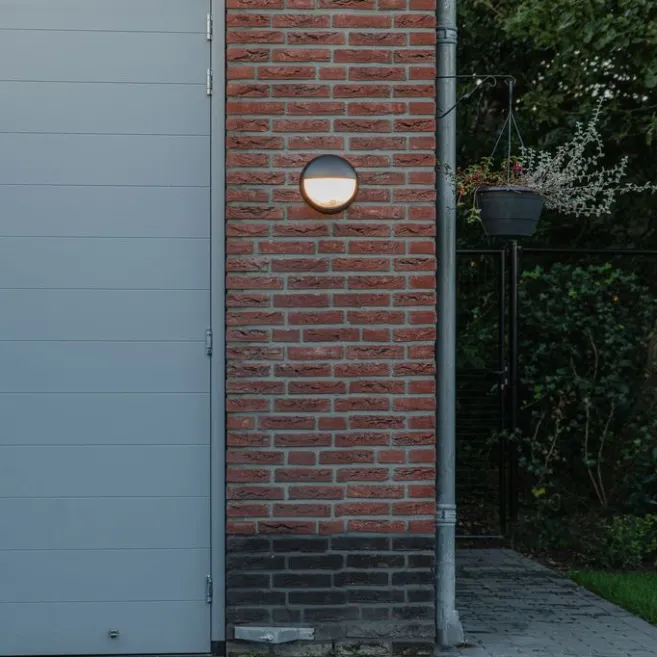 QAZQA Außenwandleuchte schwarz inkl. LED mit Bewegungsmelder IP54 - Hortus