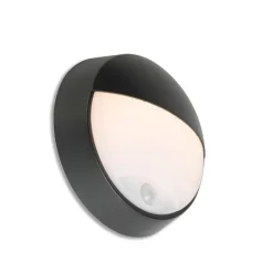 QAZQA Außenwandleuchte schwarz inkl. LED mit Bewegungsmelder IP54 - Hortus