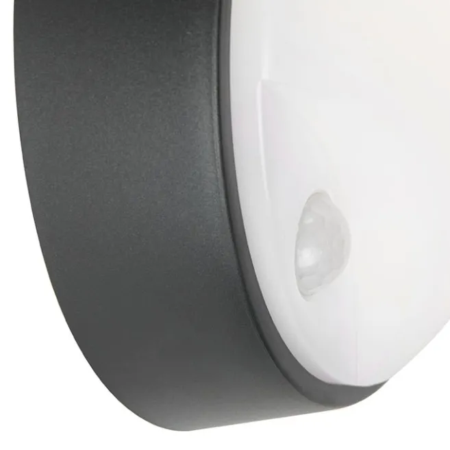 QAZQA Außenwandleuchte schwarz inkl. LED mit Bewegungsmelder IP54 - Hortus