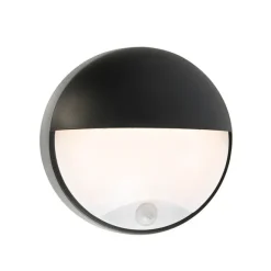 QAZQA Außenwandleuchte schwarz inkl. LED mit Bewegungsmelder IP54 - Hortus