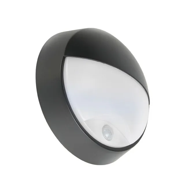 QAZQA Außenwandleuchte schwarz inkl. LED mit Bewegungsmelder IP54 - Hortus