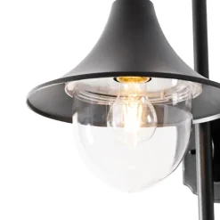 QAZQA Außenwandleuchte schwarz IP44 inkl. Bewegungsmelder - Daphne