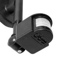 QAZQA Außenwandleuchte schwarz IP44 inkl. Bewegungsmelder - Daphne