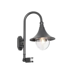 QAZQA Außenwandleuchte schwarz IP44 inkl. Bewegungsmelder - Daphne