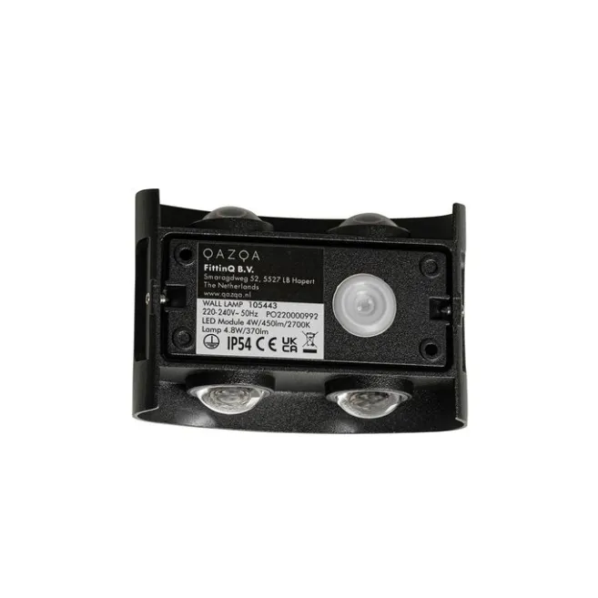 QAZQA Außenwandleuchte schwarz inkl. LED 4-flammig IP54 - Silly