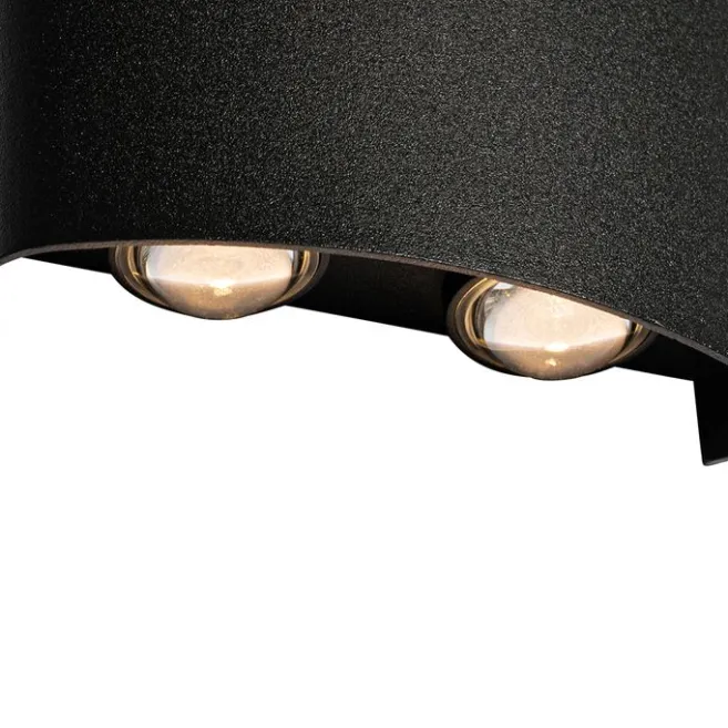 QAZQA Außenwandleuchte schwarz inkl. LED 4-flammig IP54 - Silly