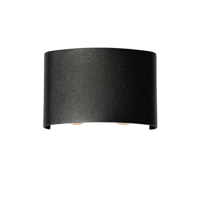 QAZQA Außenwandleuchte schwarz inkl. LED 4-flammig IP54 - Silly