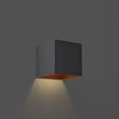 QAZQA Außenwandleuchte schwarz inkl. LED IP65 Solar - Charlene