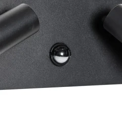 QAZQA Außenwandleuchte schwarz inkl. LED 2-Licht Bewegungsmelder - Simon