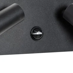 QAZQA Außenwandleuchte schwarz inkl. LED 2-Licht Bewegungsmelder - Simon