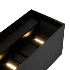 QAZQA Außenwandleuchte Schwarz inkl. LED 4-flammig IP54 - Edwin