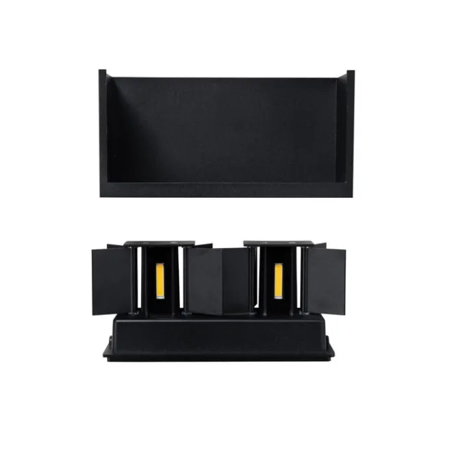 QAZQA Außenwandleuchte Schwarz inkl. LED 4-flammig IP54 - Edwin