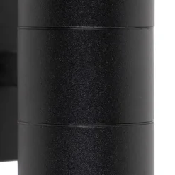 QAZQA Außenwandleuchte schwarz IP44 2-flammig - Duo