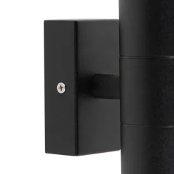 QAZQA Außenwandleuchte schwarz IP44 2-flammig - Duo