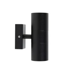 QAZQA Außenwandleuchte schwarz IP44 2-flammig - Duo