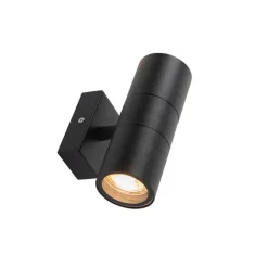 QAZQA Außenwandleuchte schwarz IP44 2-flammig - Duo