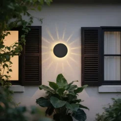 QAZQA Außenwandleuchte schwarz inkl. LED IP54 - Soleil