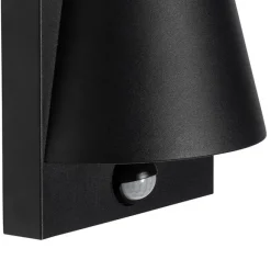 QAZQA Außenwandleuchte schwarz IP44 mit Bewegungsmelder - Femke