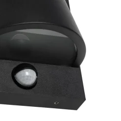 QAZQA Außenwandleuchte schwarz IP44 mit Bewegungsmelder - Femke