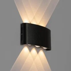 QAZQA Außenwandleuchte schwarz inkl. LED 6-flammig IP54 - Silly