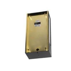 QAZQA Außenwandleuchte schwarz mit Gold und Bewegungsmelder - Rotterdam