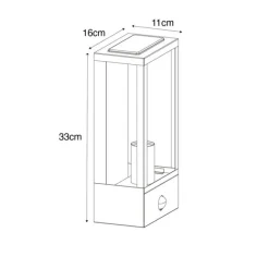 QAZQA Außenwandleuchte schwarz mit Gold und Bewegungsmelder - Rotterdam