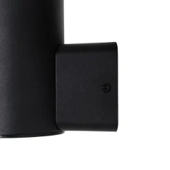 QAZQA Außenwandleuchte schwarz mit Opalglas mit Bewegungsmelder - Huma