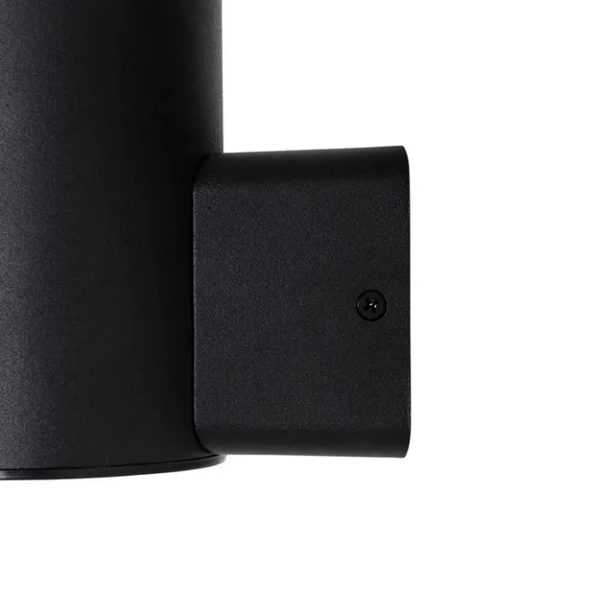 QAZQA Außenwandleuchte schwarz mit Opalglas mit Bewegungsmelder - Huma