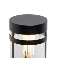 QAZQA Außenwandleuchte schwarz mit Bewegungssensor IP44 - Gleam