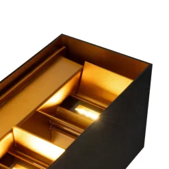 QAZQA Außenwandleuchte schwarz mit Gold inkl. LED 4-flammig IP54 - Edwin