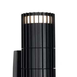 QAZQA Außenwandleuchte schwarz mit Bewegungssensor 2-Licht - Boris