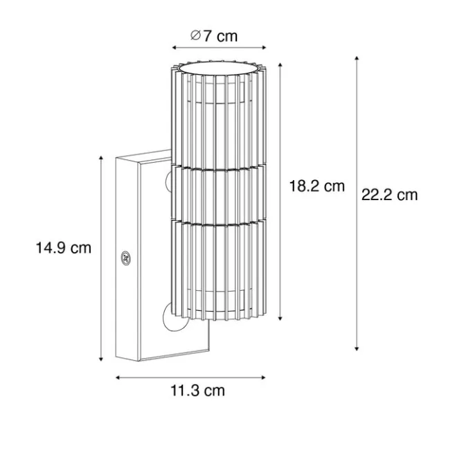 QAZQA Außenwandleuchte schwarz mit Bewegungssensor 2-Licht - Boris