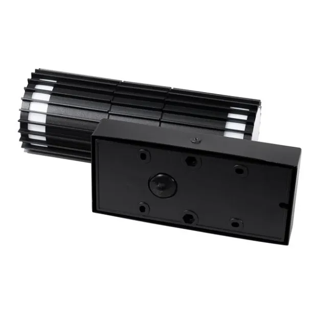 QAZQA Außenwandleuchte schwarz mit Bewegungssensor 2-Licht - Boris