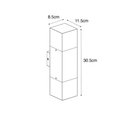 QAZQA Außenwandleuchte schwarz mit Rauchschirm 2-flammig IP44 - Dänemark