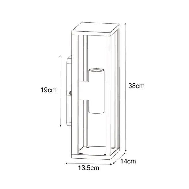 QAZQA Außenwandleuchte schwarz mit geripptem Glas 2-flammig IP44 - Charlois